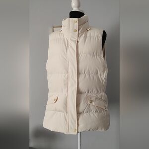 Talbot's vest women Color Beige Size Medium Pockets Zipper Read Full Description